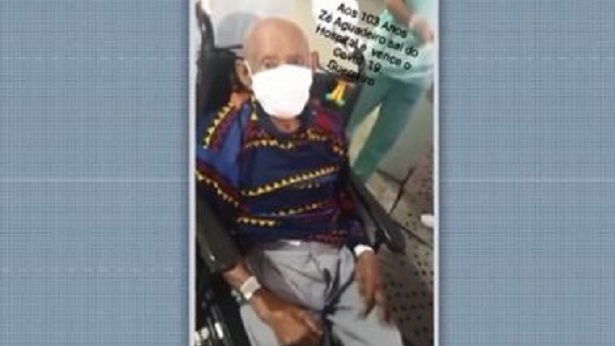 Uruçuca: Idoso de 103 anos é recebido com festa após ficar internado por Covid-19 - urucuca, noticias, itabuna, bahia