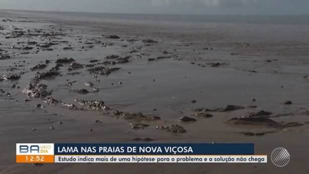 Nova Viçosa: Praias continuam sendo atingidas por lama - nova-vicosa, bahia