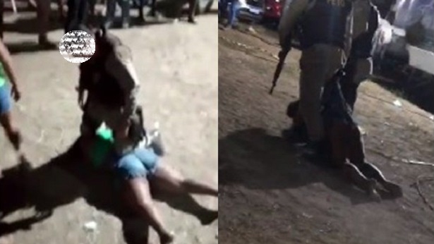 Riachão de Jacuípe: Policiais agridem e arrastam mulher após confusão - riachao-do-jacuipe, policia, destaque, bahia