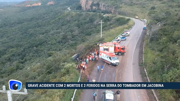Jacobina: Duas pessoas morrem e outra fica ferida em batida na Serra do Tombador - jacobina, destaque, bahia, transito