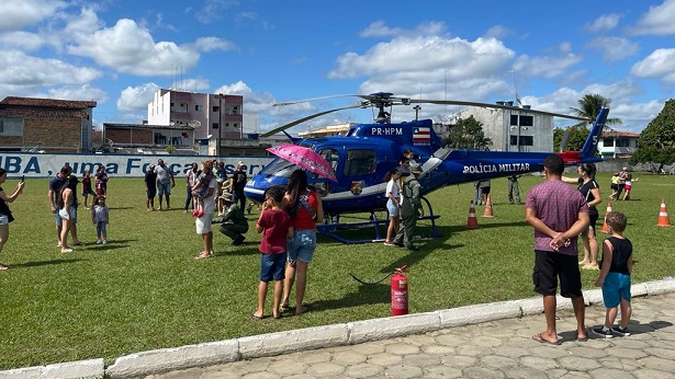 SAJ: 14º BPM recebeu crianças para conhecer helicóptero do Graer - saj, noticias