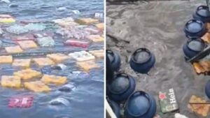 Cairu: Barco vira em mar de Boipeba com carga de cerveja e botijões de gás - noticias, destaque, cairu, boipeba, transito