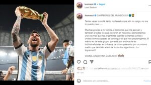 Publicação de Messi levantando a taça é a mais curtida da história do Instagram - internet