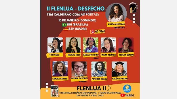 Será nos dias 13, 14 e 15 a 2ª edição da FLENLUA – Festival Literário Enluaradas - literatura