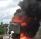 Brejões: Caminhão com produtos do Mercado Livre pega fogo na BR-116 - destaque, brejoes, bahia