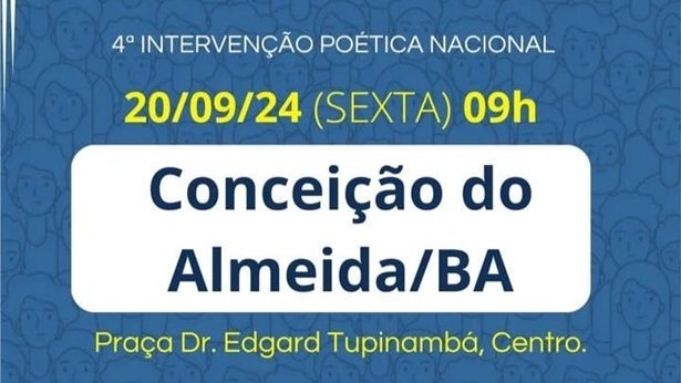 Conceição do Almeida sediará 4ª Intervenção Poética - destaque, conceicao-do-almeida, bahia