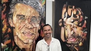 Milton Marinho expôs na Flica retratos desconstruídos, que beiram o cubismo e a caricatura - noticias, cachoeira