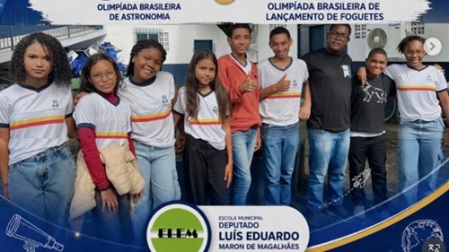 Alunos da ELEM de Santo Antônio de Jesus participantes das Olimpíadas Brasileira de Astronomia e de Foguetes