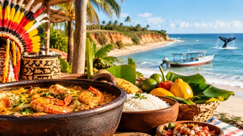 Festival Gastronômico e Cultural de Prado, na Costa das Baleias, com destaque para a gastronomia regional e o turismo.