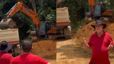 Obras de asfaltamento da BA-496 em São Felipe