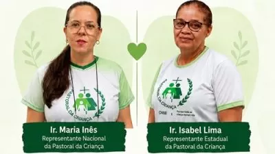 Coordenadoras nacional e estadual da Pastoral da Criança durante visita à Diocese de Amargosa.