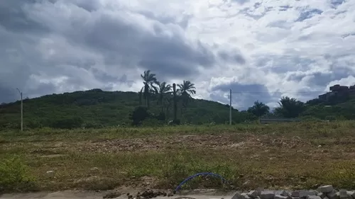 Terreno baldio com vegetação e área sem construção