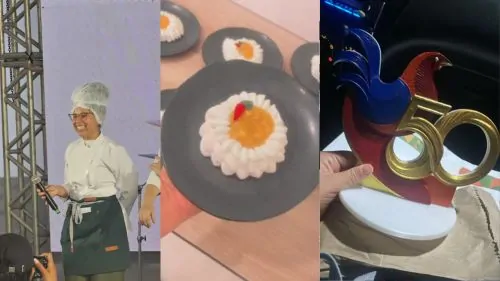 Confeiteira santoantoniense Dilza Maria durante participação no Fest Frango 2026 em Conceição da Feira