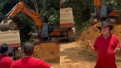 Obras de asfaltamento da BA-496 em São Felipe
