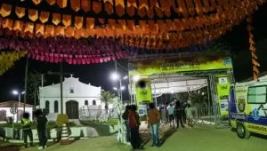 Portal de entrada do São Pedro da Sapucaia, festa tradicional realizada na zona rural de Santo Antônio de Jesus.