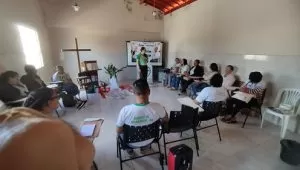 Maria Inês durante encontro da Pastoral da Criança em Santo Antônio de Jesus